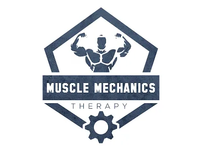 Muscle Mechanics Therapy Concept Mark gear mechanic muscle therapy