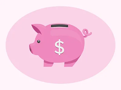 Piggy Bank bank coins illustration money piggy pink vector
