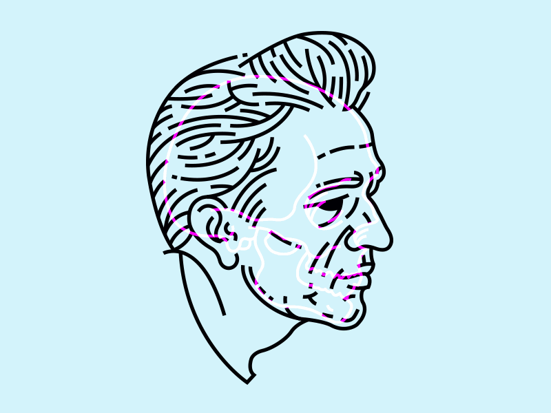 Johnny Cash or Skull illustration johnny cash line profile science skull