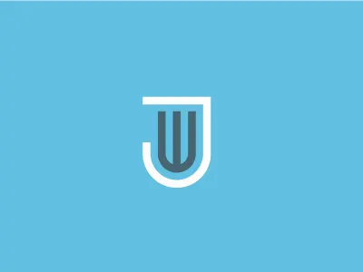 Simple JW Monogram branding identity initial j jw letterform lettermark logo monogram