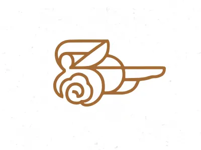 Fairy copper fairy geometric girl icon identity illustration line logo mark style