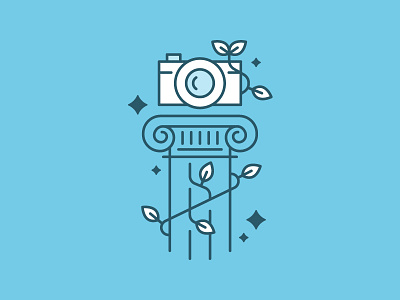 pillar camera cute icon leaves pillar vector vines