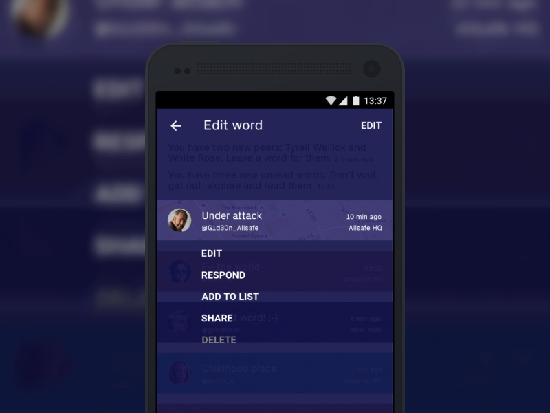 [WIP] Edit post screen design edit made with invision material mock up options screen wip