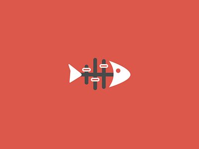 Fish Panel Logo fish icon logo panel red