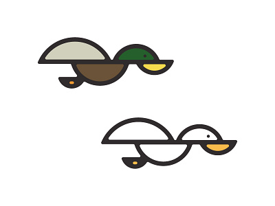 Ducks Fly Together duck icon illustration logo