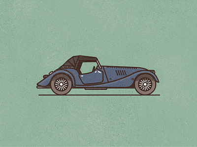 Morgan 4/4 car color colour flat icon illustration line morgan vector