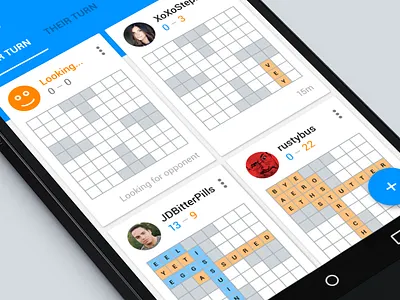 Material Design for Crossword Game android game material design ui