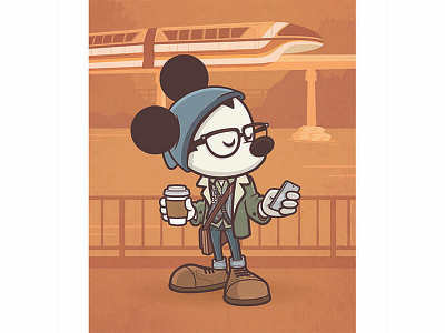 Monorail Mouse disney disneyland downtown disney hipster mickey jerrod maruyama mickey mouse wonderground gallery