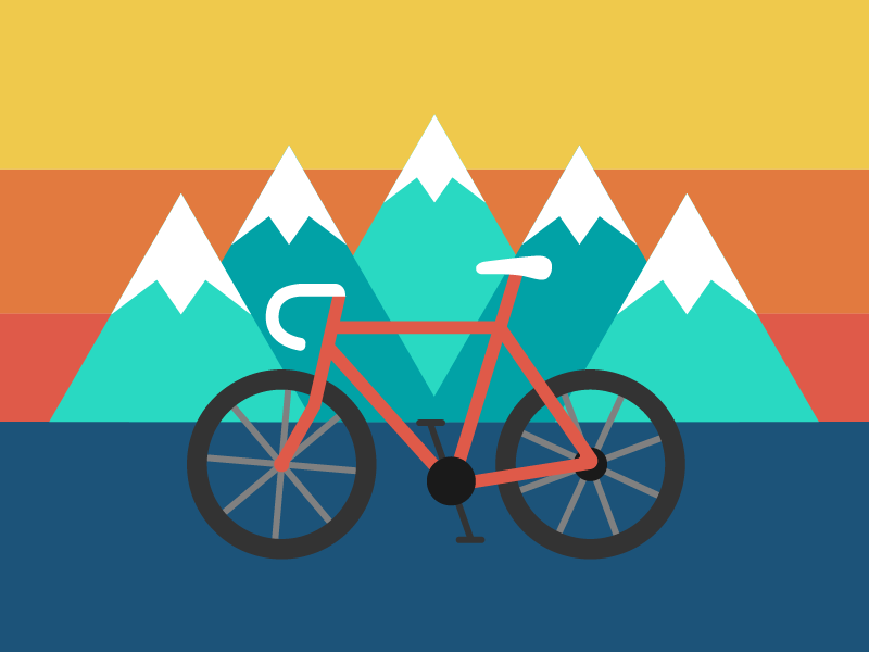 Example of Mountains + Bike = Fun Time Now