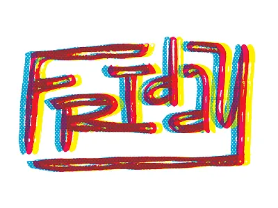 Friday 3d friday overlay type typography