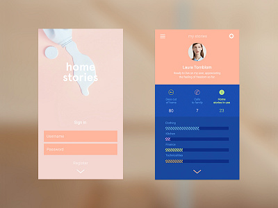 Home Stories app clear concept flat home minimal new simple ui ux visual