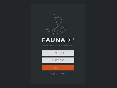 Login 800 dark ui faunadb login login screen logo orange