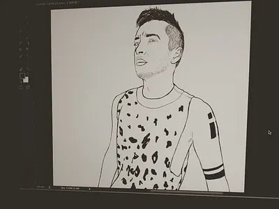 Tyler (WIP) digital drawing hand drawn illustration lines photoshop sketch tattoos tyler joseph wip