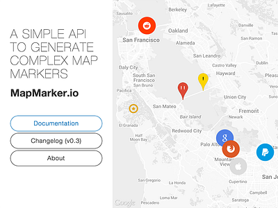 Mapmarker.io Landing Page V2 api bing google google maps here live map markers maps marker