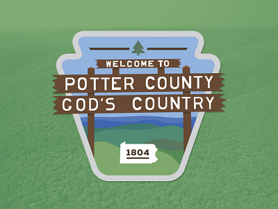 Potter County, PA badge logo pa pennsylvania potter sticker