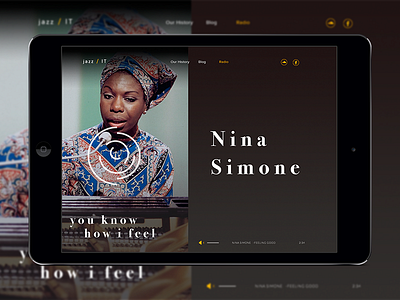 Jazz Radio Nina Simone clean interface jazz ux web web design
