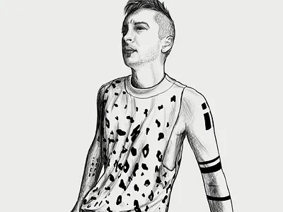 Tyler Joseph digital drawing drawing hand drawn illustration line art lines photoshop sketch tyler joseph wacom