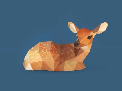 Fawn. animals blue cute animals deer low poly low poly art low polygon pets photoshop photoshop cc vector vector art