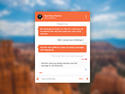 Chat UI - rebound app chat design messenger rebound sketchapp ui ux