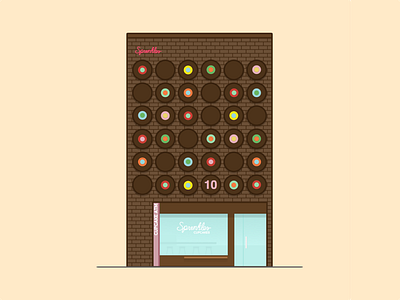 50 East Walton Street architecture building cupcake flat illustration vector