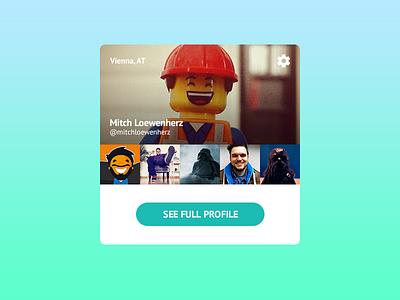 Social Card card missingbrick mobile portfolio social ui