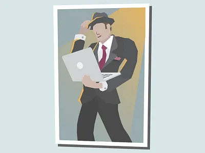 The Advocate advocate corruption flat illustration macbook retro suit