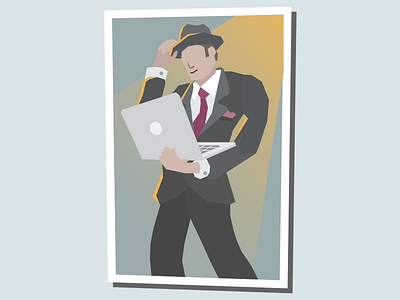 The Advocate advocate corruption flat illustration macbook retro suit