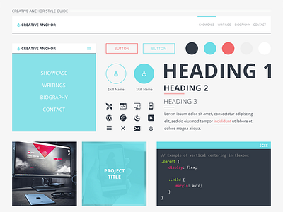 Creative Anchor Style Guide portfolio redesign style guide ui design user interface design web design website