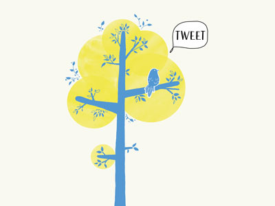 Tweet bird digital singing tree