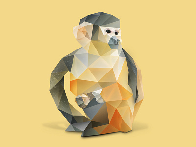 Spider Monkey. animal animals cute animals low poly low polygon monkey photoshop photoshop cc spider monkey vector vector art yellow