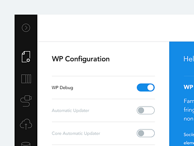 Wordpress Safe Mode Tool - Dashboard Design cms dashboard developer elegant minimal modern panel photoshop tool ui ux wordpress