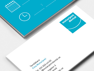 Motarjemi Dental branding business card dentist identity logo logotype time card
