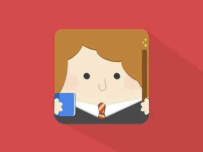 Material Design Hermione app icon harry potter hermione granger illustration ios material design