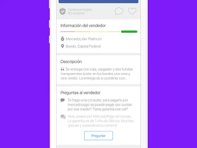 MercadoLibre | Product Detail answer ask description detail fav ios mercadolibre messages product questions rating vip