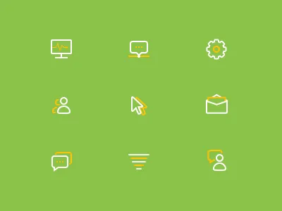 Two color Icons 2d action chat comment email icon live simple