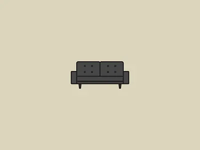 Couch couch flat illlustration mid century modern