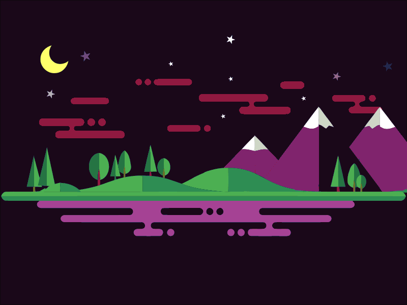 Hello Dribbble ! animation debut dribbble gif illustration invite landscape players vector