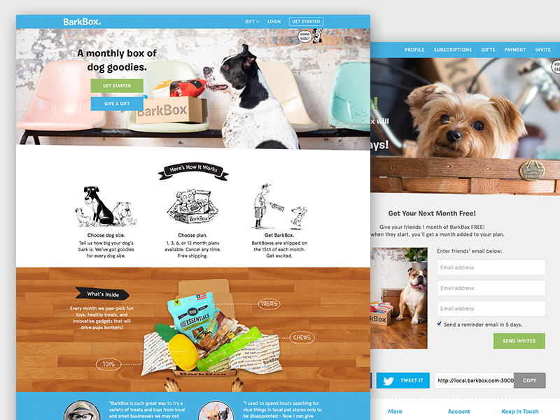 Barkbox site redesign clean dog fun pet subscribe ui ux web design