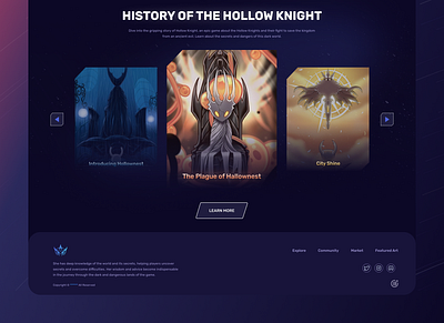 Hollow Realms: NFT Treasures ( Lore and Footer ) design nft ui ux web design website website nft