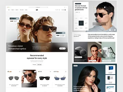 Redesign Eyeglass E-Commerce Landing Page - Optik Seis clean e commerce e commerce website ecommerce eyeglass glasses store landing page modern online shop products sho shop store ui unique ux web app web design web store website