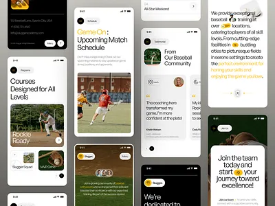 Softball Academy Course Mobile Version app baseball branding community design landing page minimal mobile responsive sport ui ui design uiux web design website