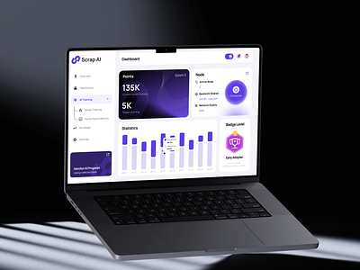 Scrap AI - Decentralized Infrastructure Network ai app artificial intelligence bitcoin branding crypto cryptocurrency dashboard decentralize design graphic design mobile ui ui design user interface ux ux design web dashboard web design web3