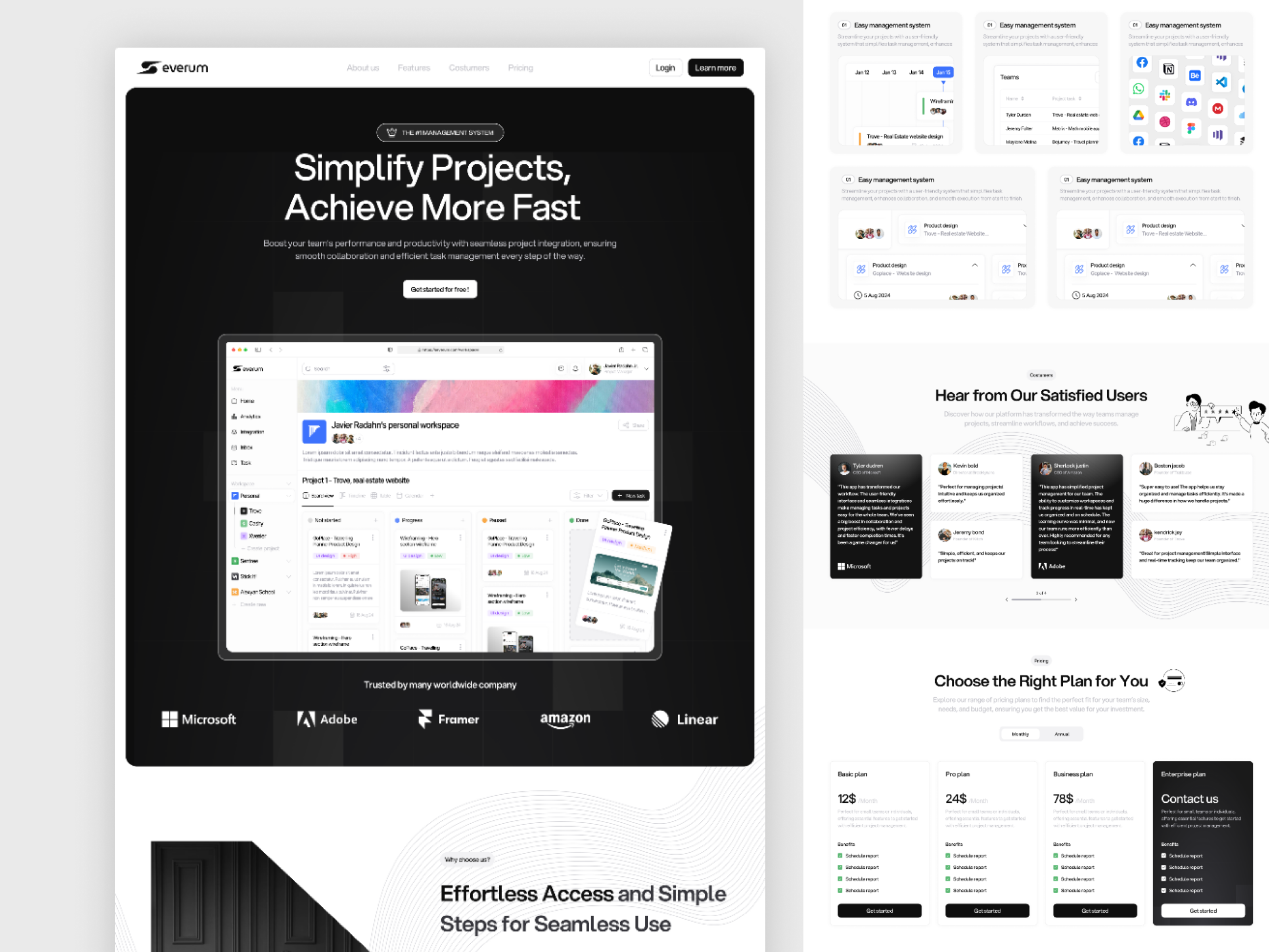 Severum - PM Website branding dashboard figma ui ux web design