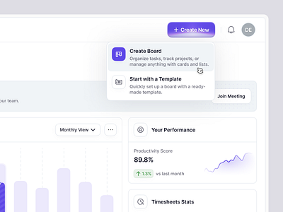 Create a New Action Pop-up app app design chart clean dashboard design graphic hr hr management overview productivity saas simple task management tasks ui web app