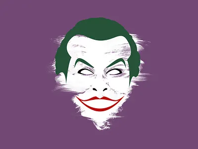 Mr. J clown comic face geek green joker laughter madness paint brush purple smile villain