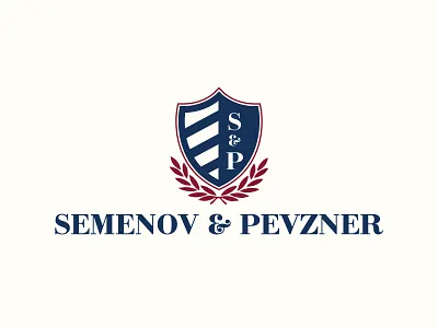Semenov & Pevzner laurel law lawyer logo shield