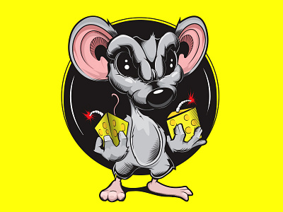Sticker Bomb adobe digitalart illustrator logo mouse rat vector