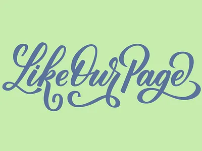 Like Our Page lettering script social media swash type typography vector