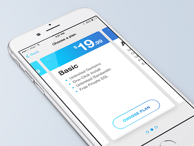 Plan Selection app cards hosting ios plan selection ui