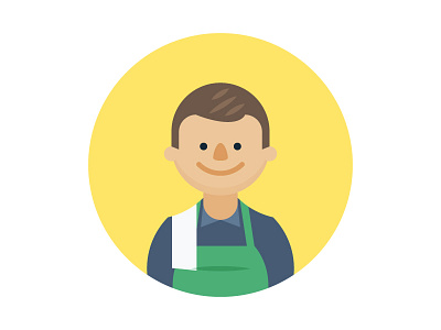 Barista barista character flat illustration